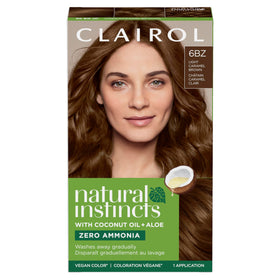 Clairol Natural Instincts Demi-Permanent Hair Dye 6BZ Light Caramel Brown front view