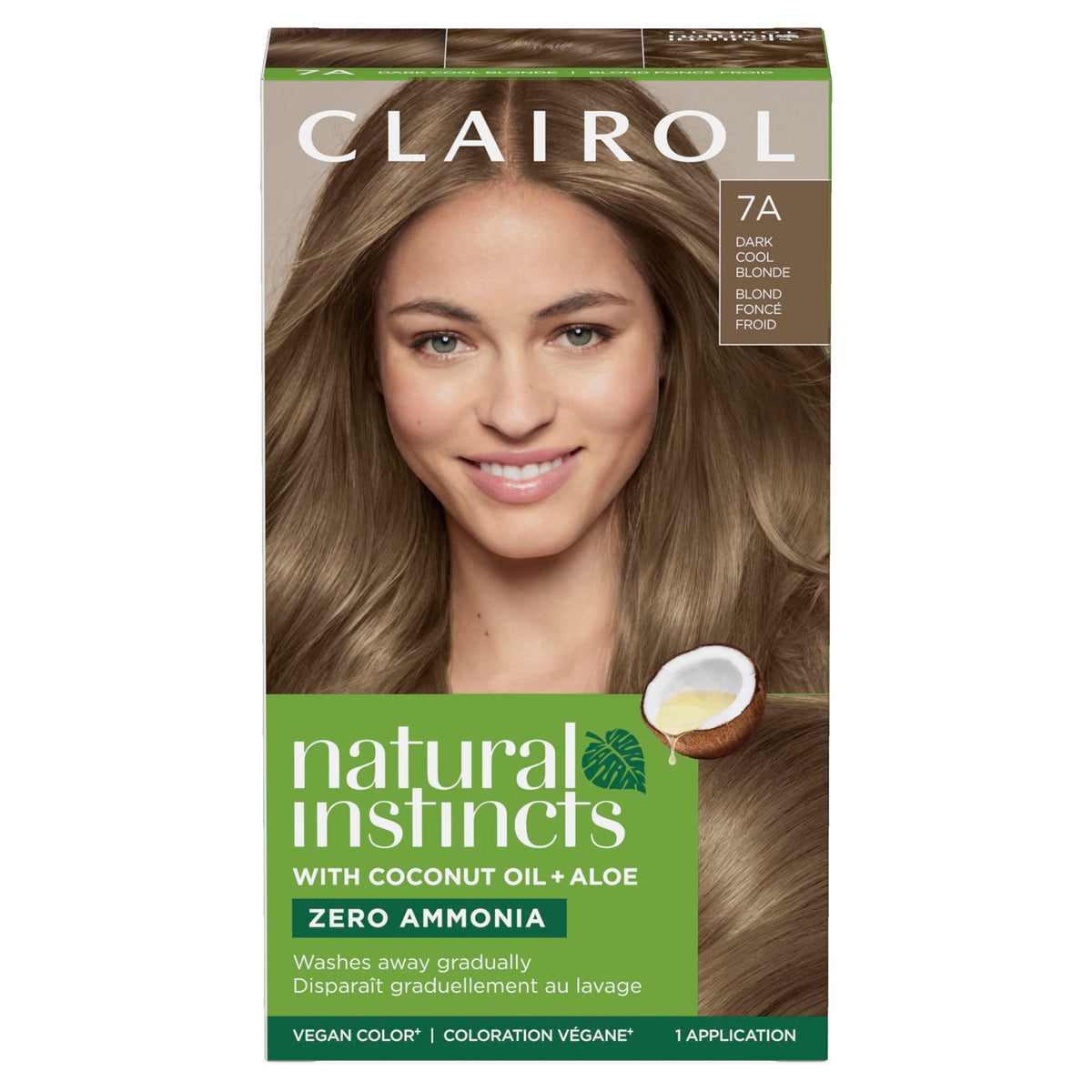 Clairol Natural Instincts Demi-Permanent Hair Dye 7A Dark Cool Blonde front view