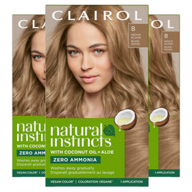 Clairol Natural Instincts Demi-Permanent Hair Dye 8 Medium Blonde front view