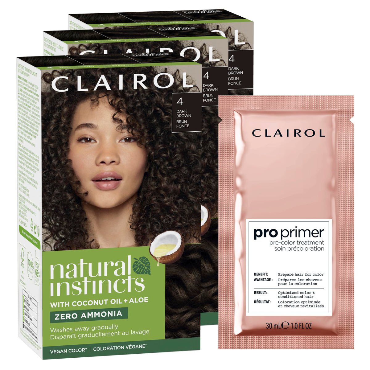 Clairol Natural Instincts Hair Dye 4 Brown packaging front view