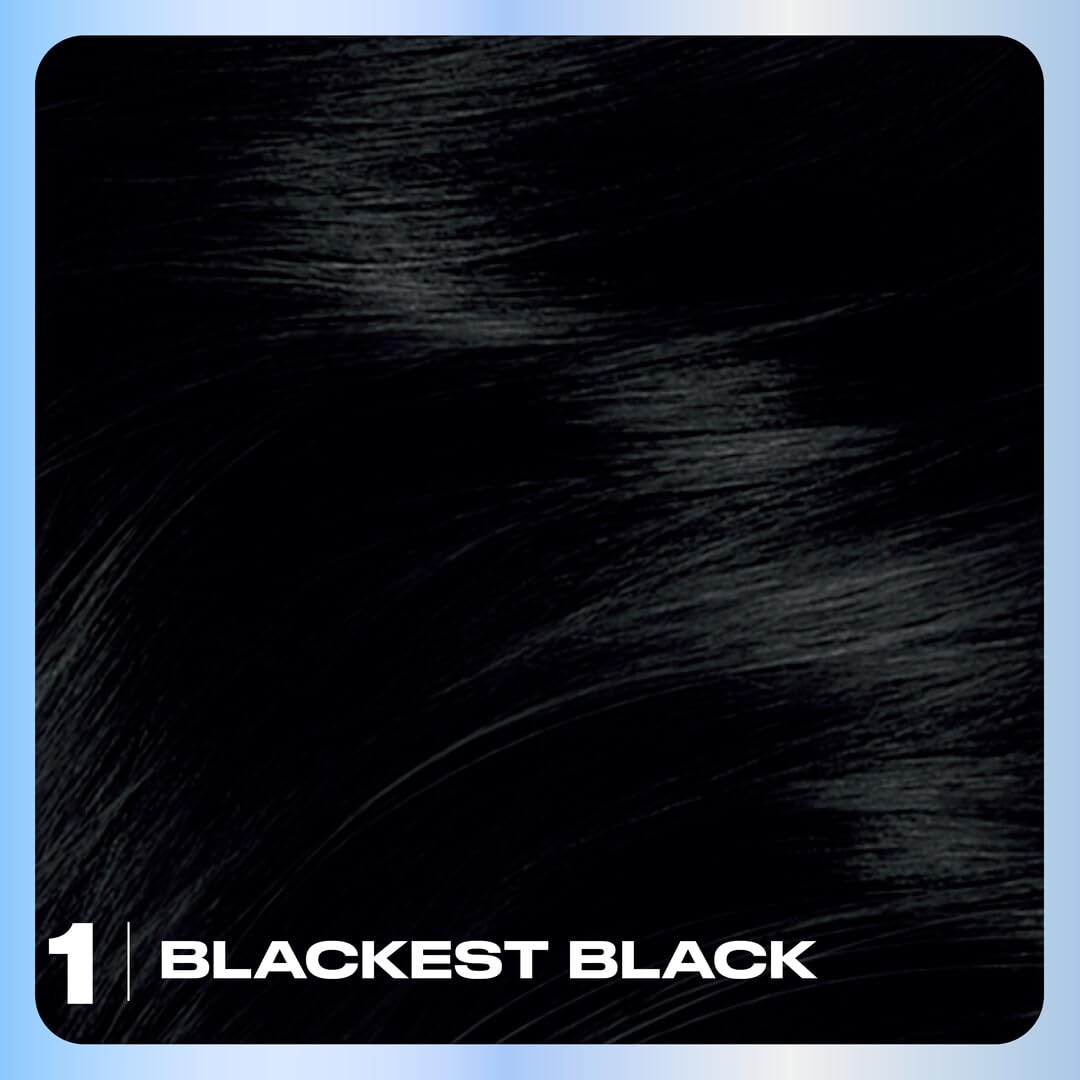 Clairol Nice'n Easy 1 Blackest Black hair dye with gloves
