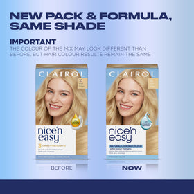 Clairol Nice'n Easy 10 Extra Light Blonde application kit contents