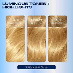 Clairol Nice'n Easy 10 Extra Light Blonde on hair swatch