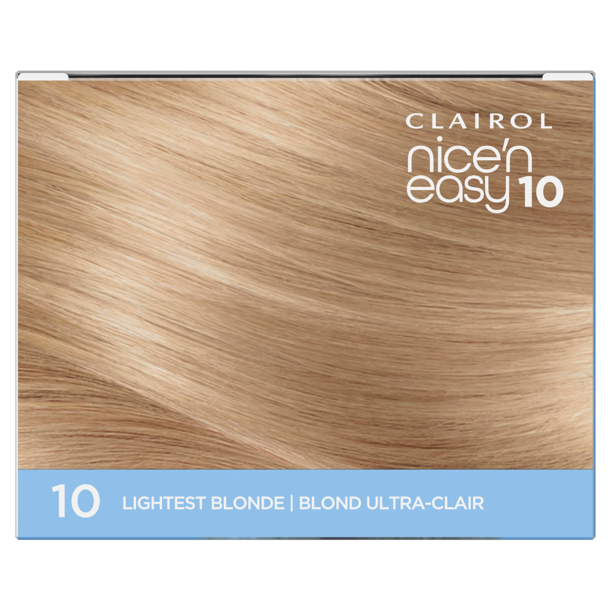 Clairol Nice'N Easy 10 hair dye glossy finish on hair