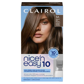 Clairol Nice'N Easy 10 Permanent Hair Dye 5A Medium Ash Brown packaging front view