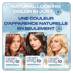 Clairol Nice'N Easy 10 Permanent Hair Dye 5G Medium Golden Brown color results on hair