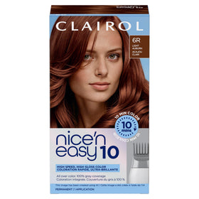 Clairol Nice'N Easy 10 Permanent Hair Dye 6R Light Auburn front view