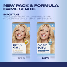 Clairol Nice'n Easy 11 Ultra Light Blonde hair dye application kit contents
