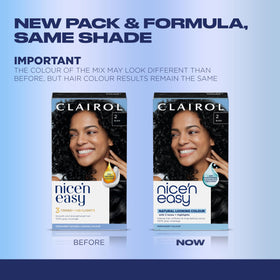 Clairol Nice'n Easy 2BB Blue Black hair dye application kit contents