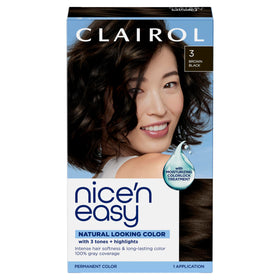 Clairol Nice'n Easy 3 Brown Black hair dye packaging front view