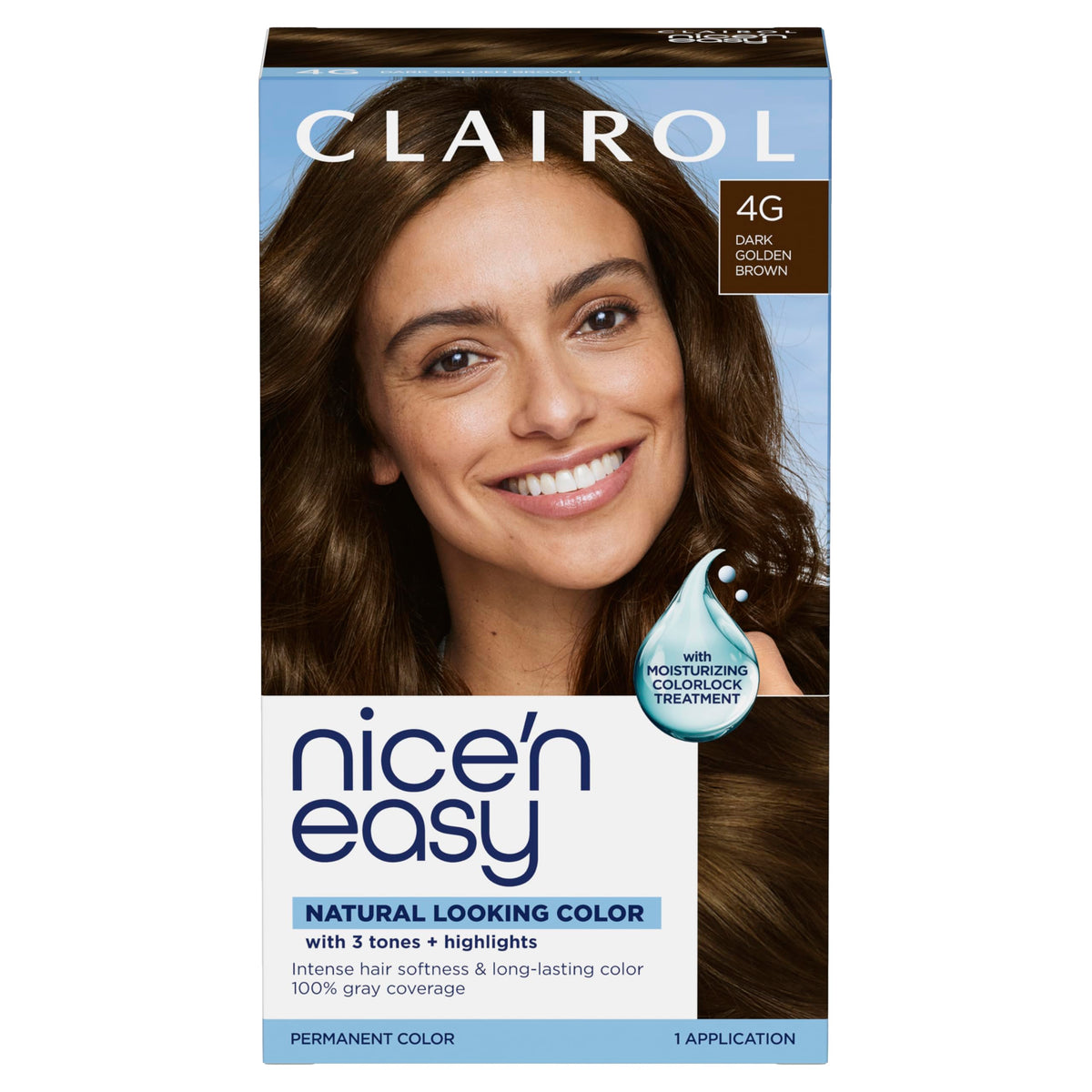 Clairol Nice'n Easy 4G Dark Golden Brown hair dye front view