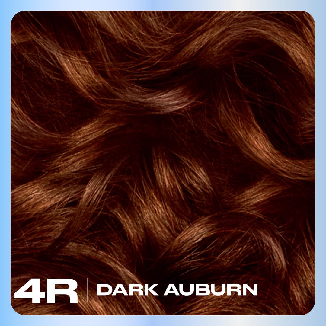 Clairol Nice'n Easy 4R Dark Auburn hair dye cream close-up