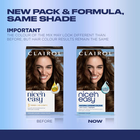 Clairol Nice'n Easy 5 Medium Brown application kit contents
