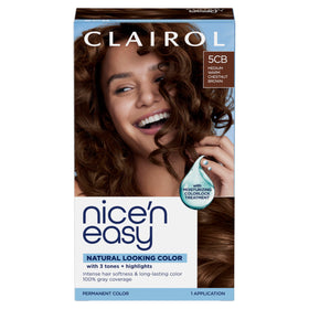 Clairol Nice'n Easy 5CB Medium Warm Chestnut Brown hair dye box front view