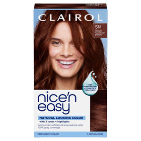 Clairol Nice'n Easy 5M Medium Mahogany Brown hair dye box front view