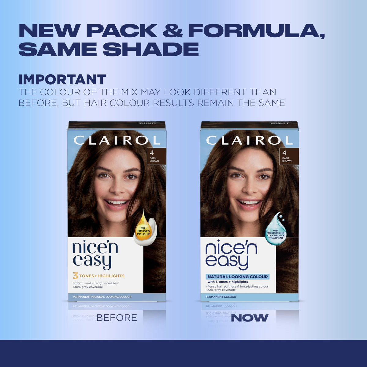 Clairol Nice'n Easy 5N packaging showing color details
