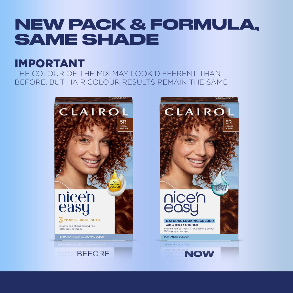 Clairol Nice'n Easy 5R Medium Auburn hair dye back view