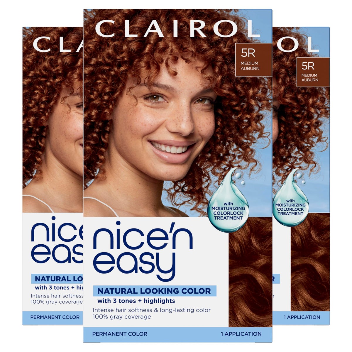 Clairol Nice'n Easy 5R Medium Auburn hair dye pack front view