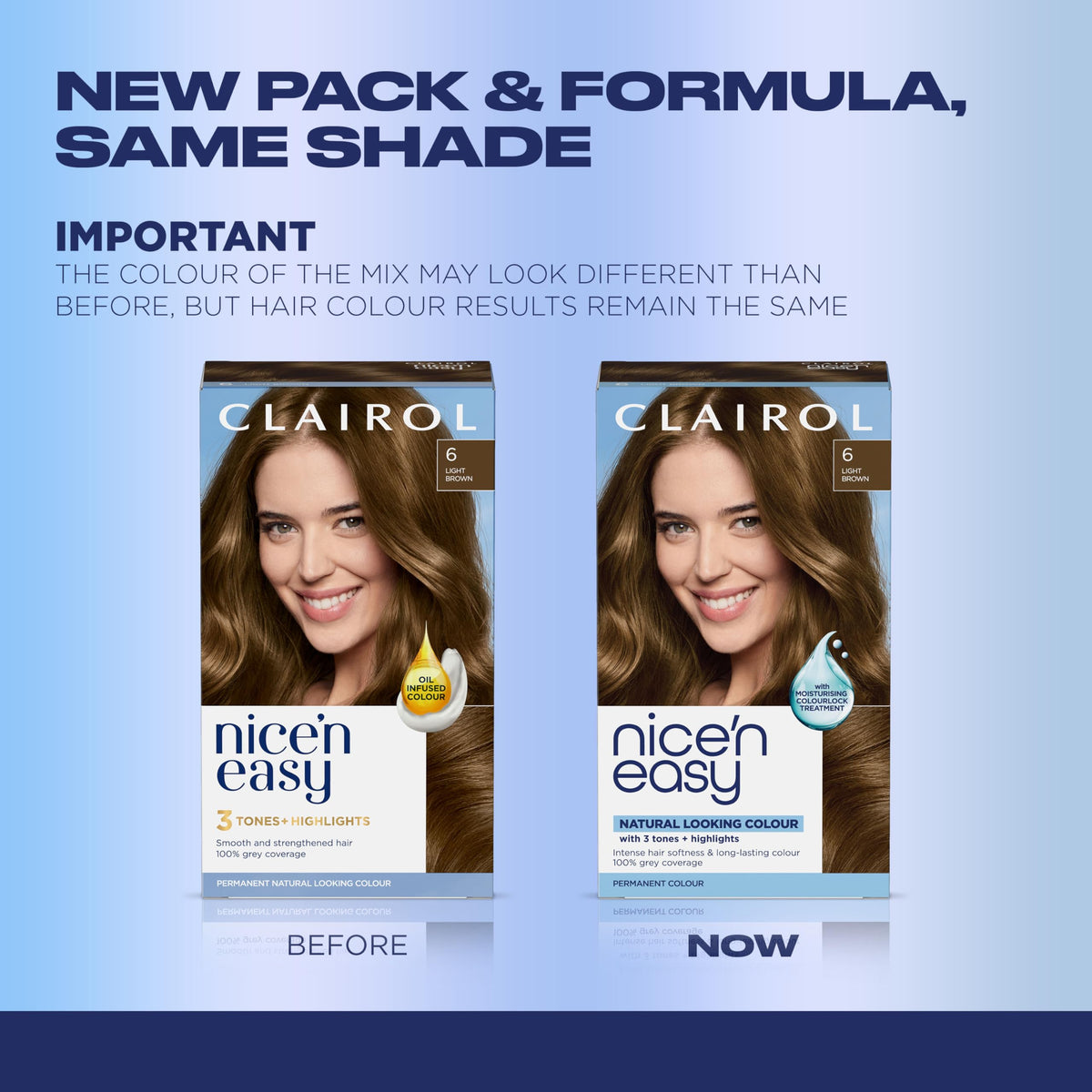 Clairol Nice'n Easy 6 Light Brown application instructions