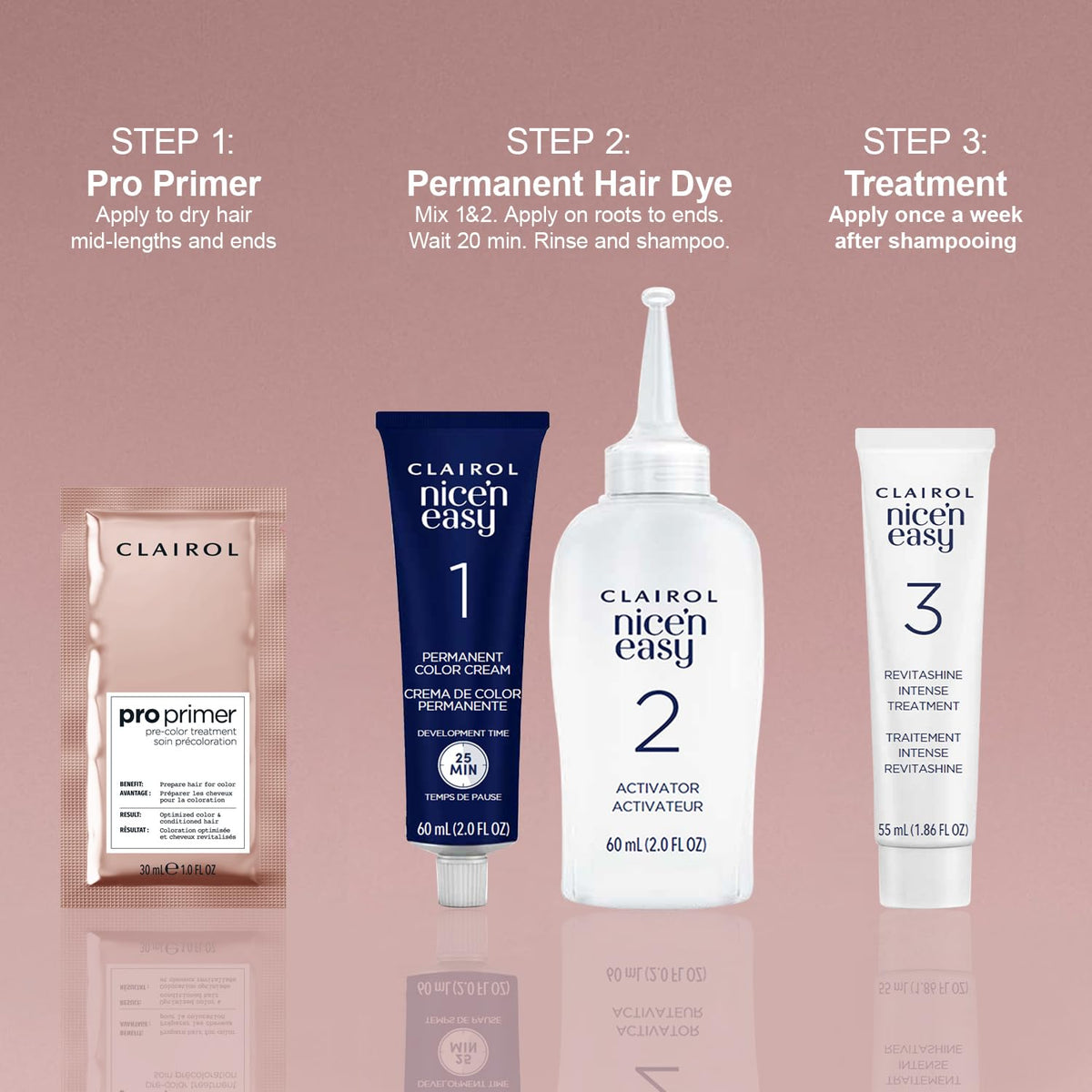 Clairol Nice'n Easy 6R Auburn hair dye application process