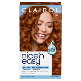 Clairol Nice'n Easy 6R Light Auburn hair dye box front view
