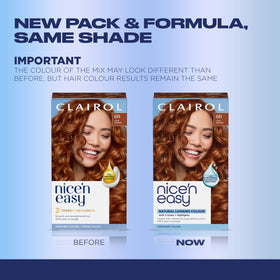 Clairol Nice'n Easy 6R Light Auburn hair dye contents