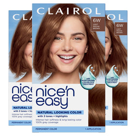 Clairol Nice'n Easy 6W Light Mocha Brown hair dye pack front view