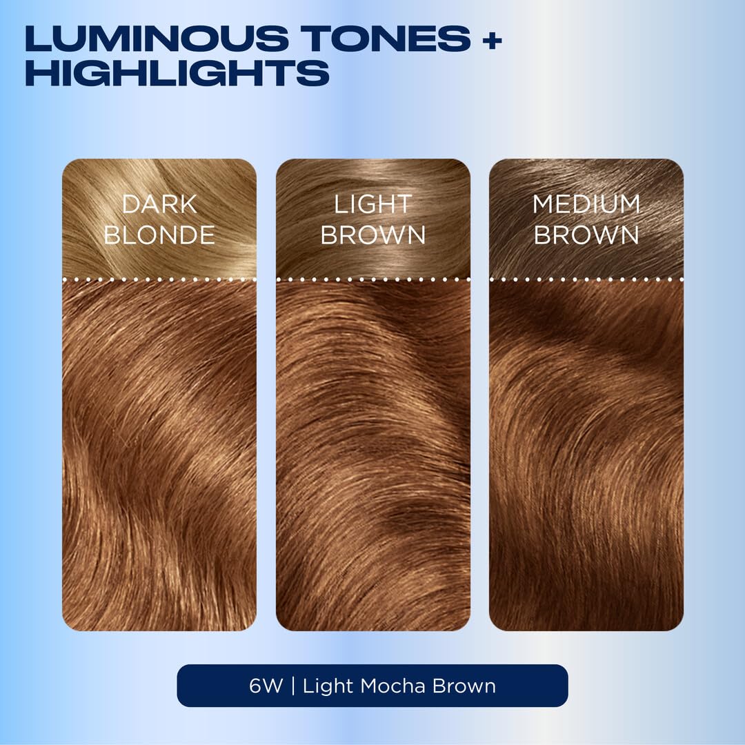 Clairol Nice'n Easy 6W Light Mocha Brown hair dye packaging details