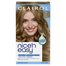 Clairol Nice'n Easy 7C Dark Cool Blonde hair dye kit front view