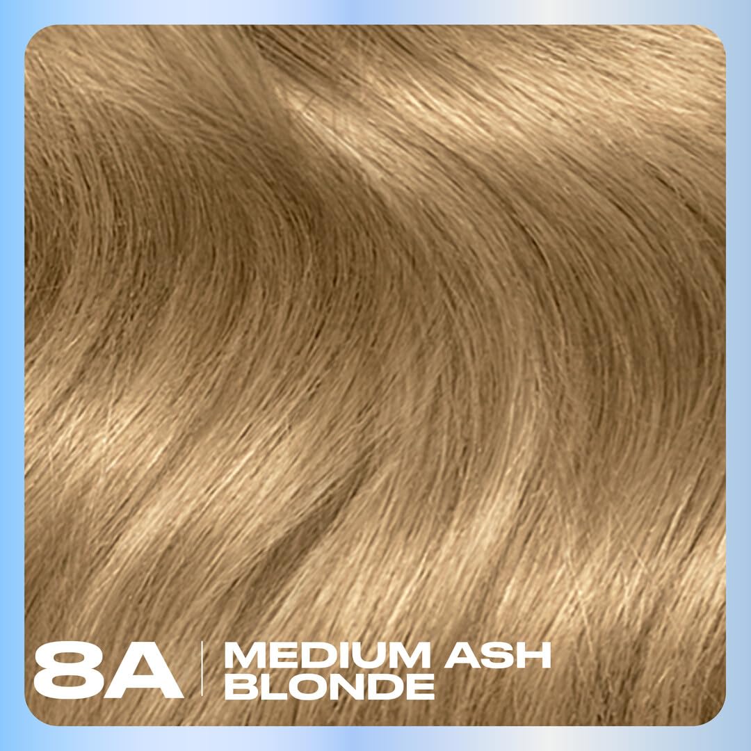 Clairol Nice'n Easy 8A Medium Ash Blonde hair dye swatch