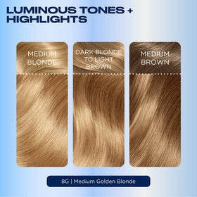 Clairol Nice'n Easy 8G Medium Golden Blonde gloves and instruction leaflet