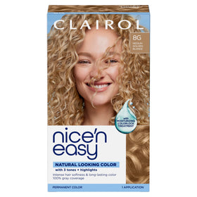Clairol Nice'n Easy 8G Medium Golden Blonde hair dye box front view