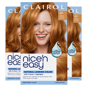 Clairol Nice'n Easy 8R Medium Reddish Blonde Hair Dye packaging front view