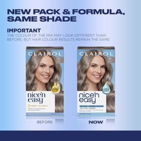 Clairol Nice'n Easy 8S Soft Silver hair dye application kit contents