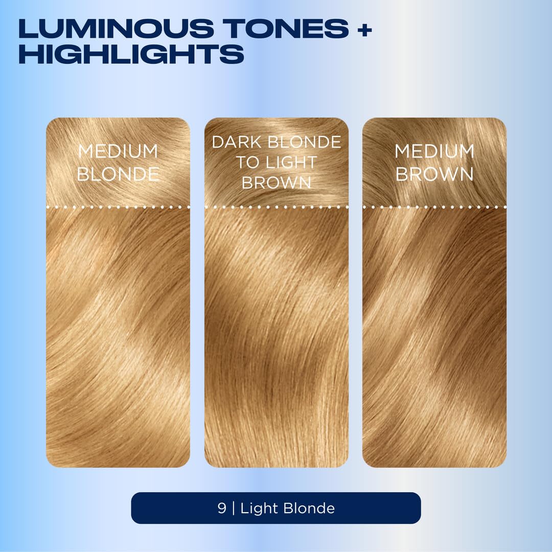 Clairol Nice'n Easy 9 Light Blonde gloves and instruction leaflet