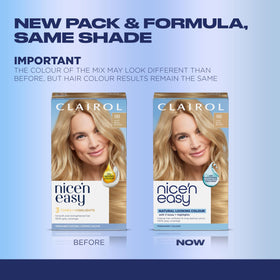 Clairol Nice'n Easy 9 Light Blonde hair dye application kit contents