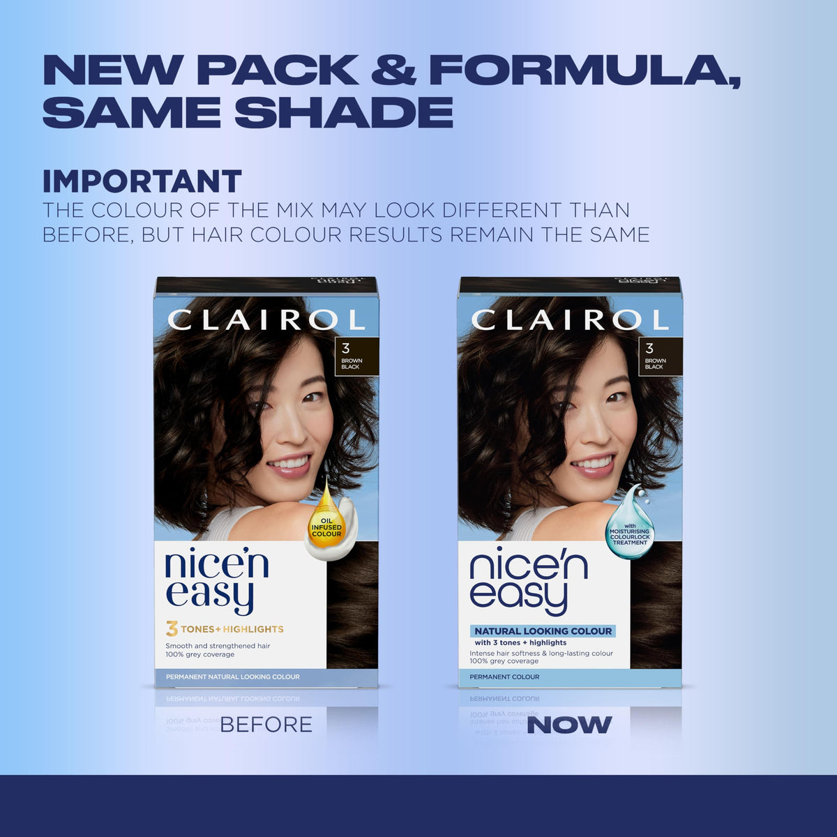 Clairol Nice'n Easy hair dye application kit contents