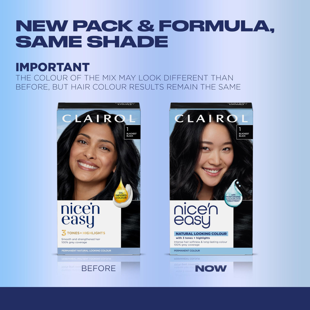 Clairol Nice'n Easy hair dye application kit contents