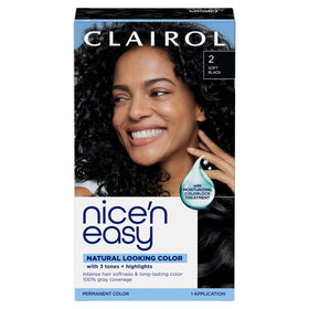 Clairol Nice'n Easy Permanent Hair Dye 2 Black packaging front view
