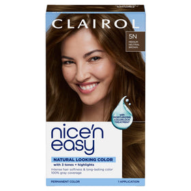 Clairol Nice'n Easy Permanent Hair Dye 5N Medium Neutral Brown front view