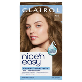 Clairol Nice'n Easy Permanent Hair Dye 6.5 Lightest Brown front view
