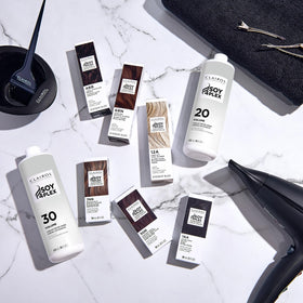 Clairol Professional hair color packaging with application instructions