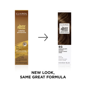 Clairol Professional hair color packaging with Soy Complex details