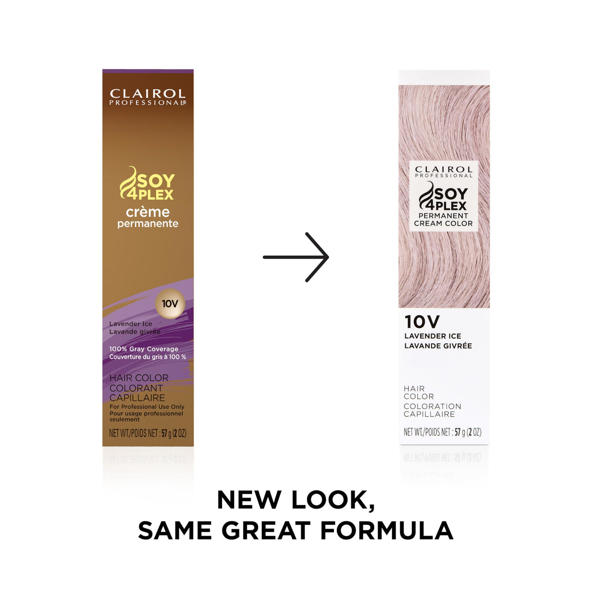 Clairol Professional hair color tube showing 68g size