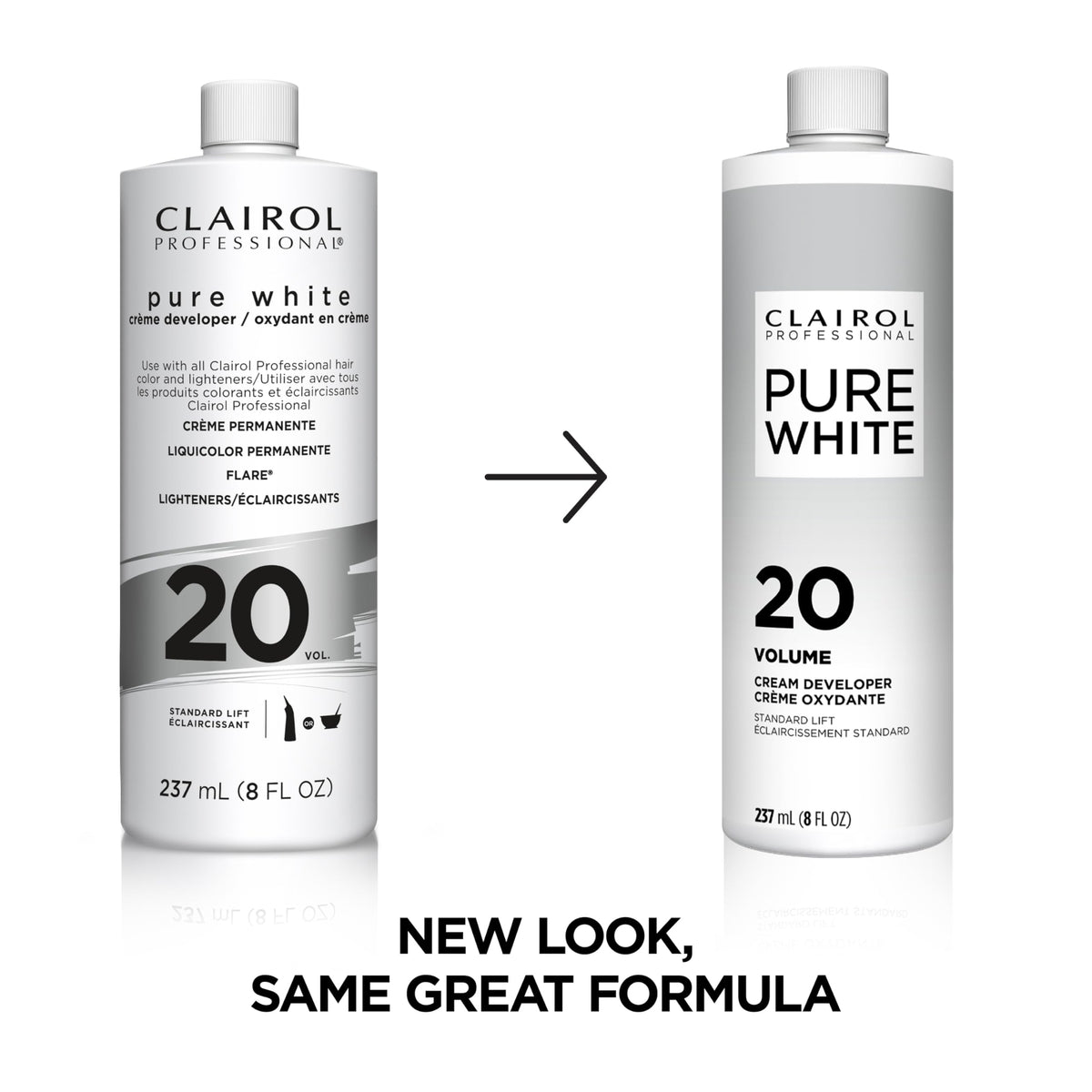Clairol Professional Pure White Developer bottle side view