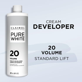 Clairol Professional Pure White Developer usage in a salon setting