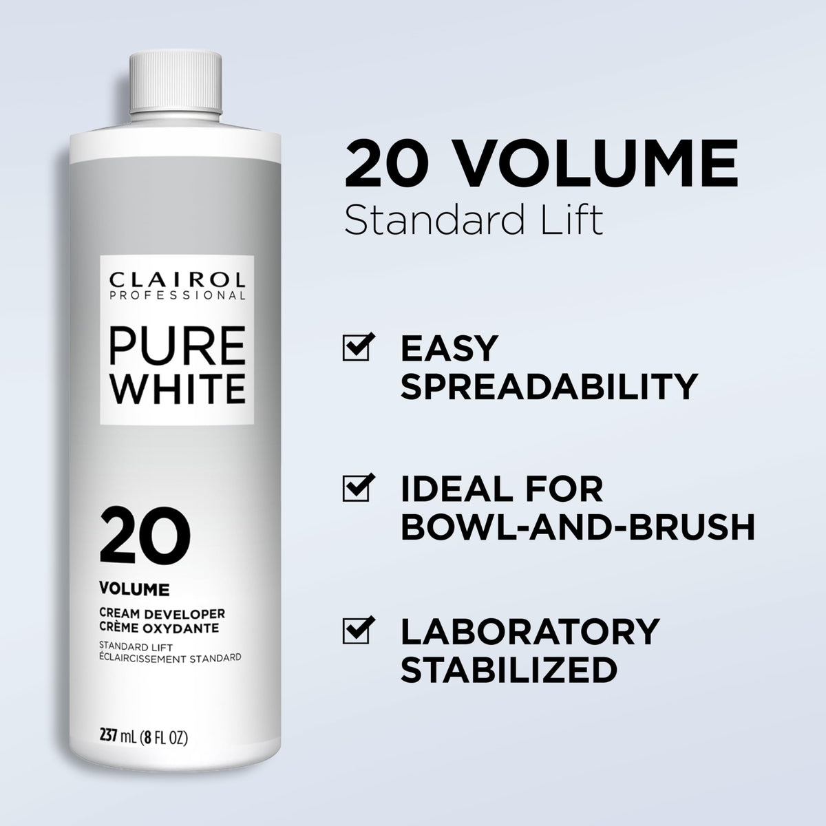 Clairol Professional Pure White Developer with application tools