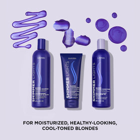 Clairol Professional Shimmer Lights Conditioner in a bathroom setting