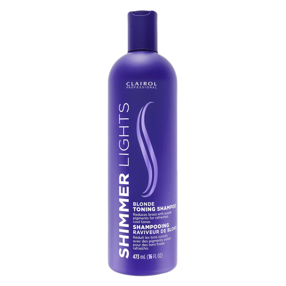 Clairol Professional Shimmer Lights Purple Shampoo 16 fl oz front view