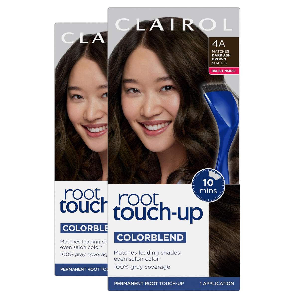 Clairol Root Touch Up 4A Dark Ash Brown front view of packaging